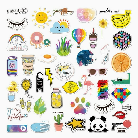 50 Stickers | No Repeats | GLoss Finish | Reusable | Waterproof | Brand New - Picture 2 of 9